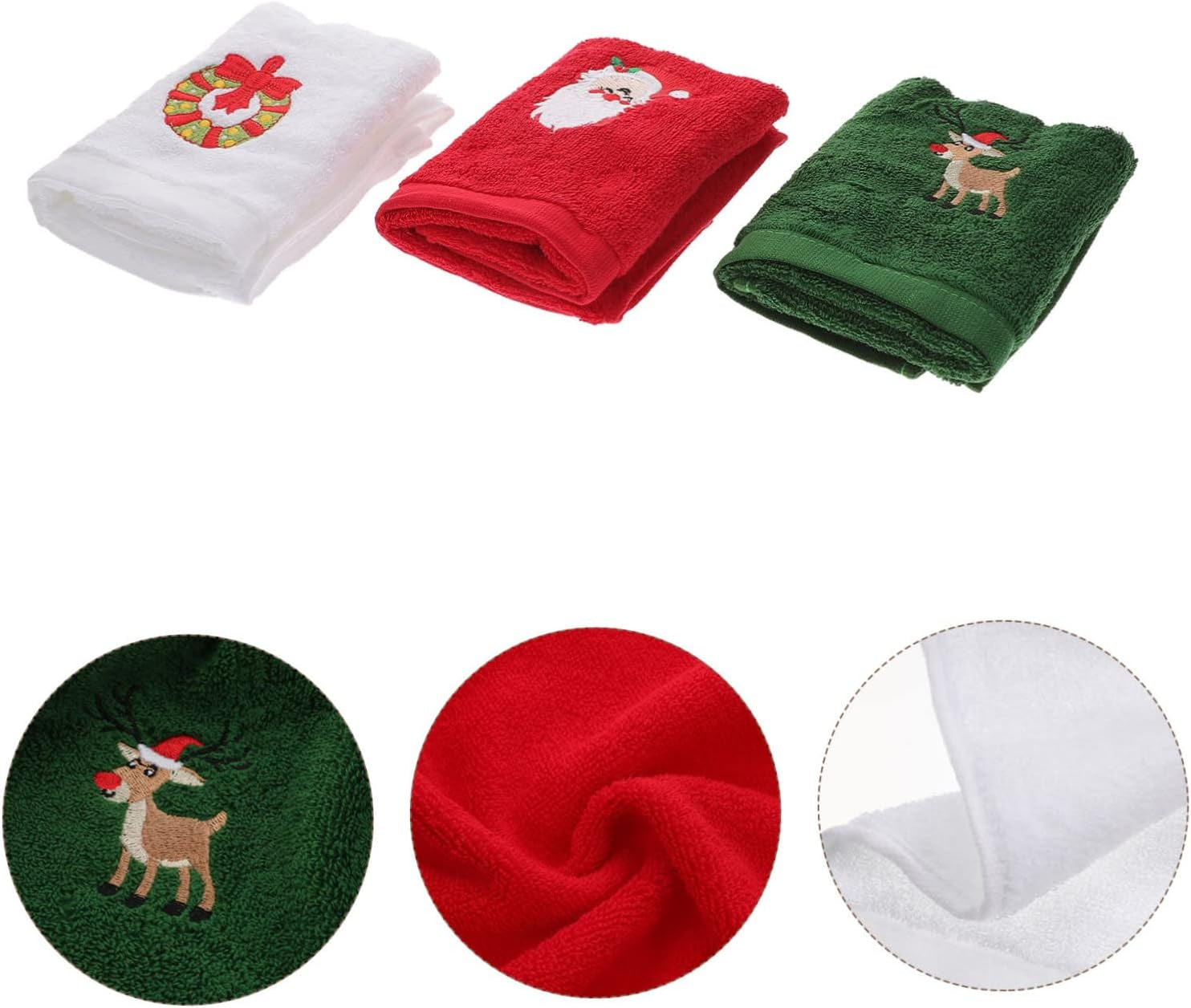 Beatifufu Faciales De Algodón 6 Unidades Patrón Navideño Alta Absorción Y Transpirabilidad