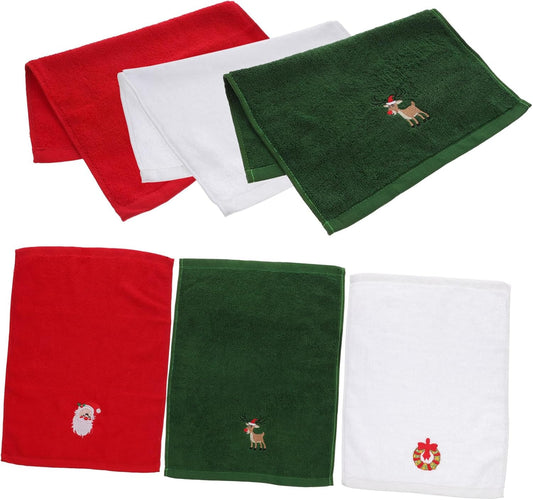 Beatifufu Faciales De Algodón 6 Unidades Patrón Navideño Alta Absorción Y Transpirabilidad