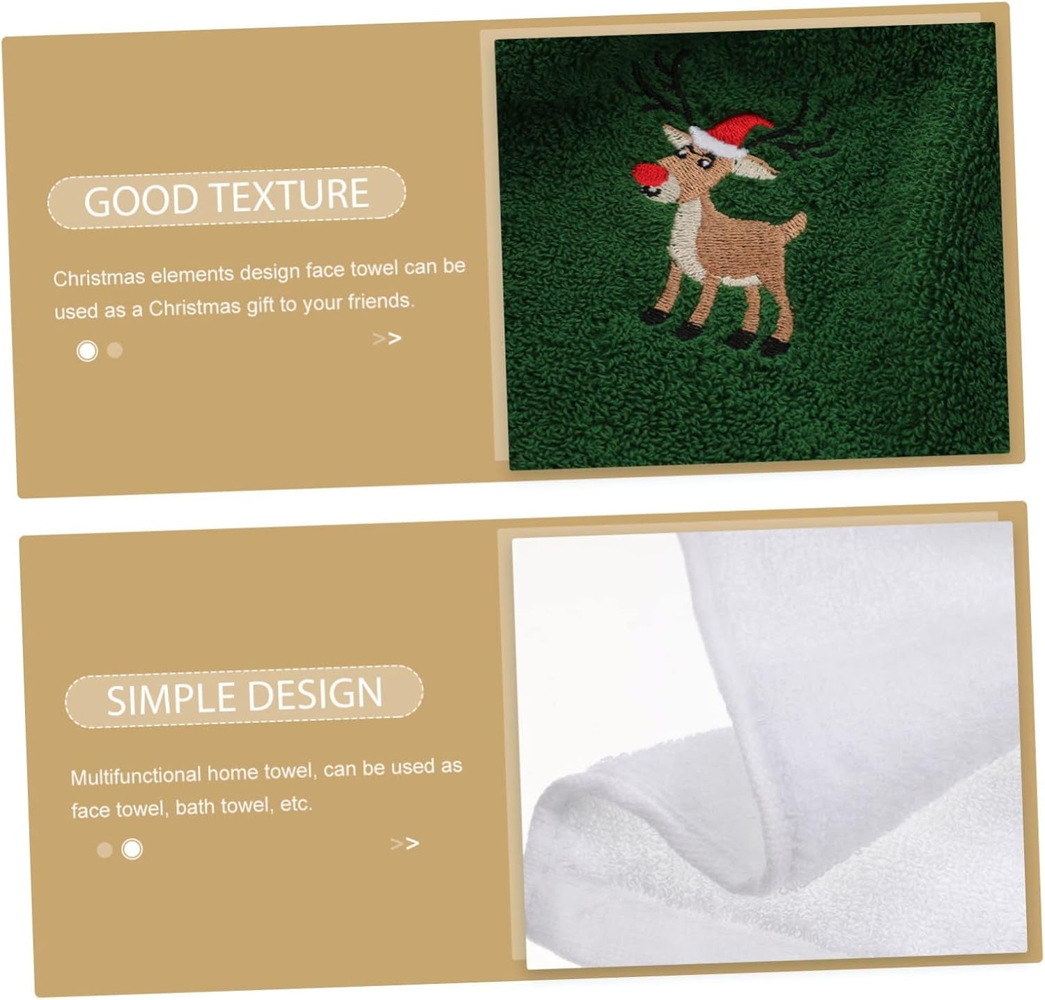 Beatifufu Faciales De Algodón 6 Unidades Patrón Navideño Alta Absorción Y Transpirabilidad